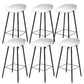 Luxurious Armless Counter High Stool Backrest Metal Bar Stool with Plastic Seat White 6 Piece Set Clearhalo 'Bar Furniture' 'Bar Stools' 'bar_stools' 'furn' 'furn_bar_stools' 'Furniture' 'Kitchen & Dining Furniture' 6316863