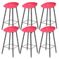 Luxurious Armless Counter High Stool Backrest Metal Bar Stool with Plastic Seat Red 6 Piece Set Clearhalo 'Bar Furniture' 'Bar Stools' 'bar_stools' 'furn' 'furn_bar_stools' 'Furniture' 'Kitchen & Dining Furniture' 6316864