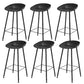 Luxurious Armless Counter High Stool Backrest Metal Bar Stool with Plastic Seat Black 6 Piece Set Clearhalo 'Bar Furniture' 'Bar Stools' 'bar_stools' 'furn' 'furn_bar_stools' 'Furniture' 'Kitchen & Dining Furniture' 6316865