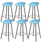 Luxurious Armless Counter High Stool Backrest Metal Bar Stool with Plastic Seat Blue 6 Piece Set Clearhalo 'Bar Furniture' 'Bar Stools' 'bar_stools' 'furn' 'furn_bar_stools' 'Furniture' 'Kitchen & Dining Furniture' 6316866