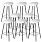 Luxurious Armless Counter High Stool Backrest Metal Bar Stool with Plastic Seat White 8 Piece Set Clearhalo 'Bar Furniture' 'Bar Stools' 'bar_stools' 'furn' 'furn_bar_stools' 'Furniture' 'Kitchen & Dining Furniture' 6316867