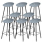 Luxurious Armless Counter High Stool Backrest Metal Bar Stool with Plastic Seat Pewter 8 Piece Set Clearhalo 'Bar Furniture' 'Bar Stools' 'bar_stools' 'furn' 'furn_bar_stools' 'Furniture' 'Kitchen & Dining Furniture' 6316869