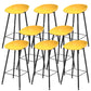 Luxurious Armless Counter High Stool Backrest Metal Bar Stool with Plastic Seat Yellow 8 Piece Set Clearhalo 'Bar Furniture' 'Bar Stools' 'bar_stools' 'furn' 'furn_bar_stools' 'Furniture' 'Kitchen & Dining Furniture' 6316870