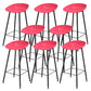 Luxurious Armless Counter High Stool Backrest Metal Bar Stool with Plastic Seat Red 8 Piece Set Clearhalo 'Bar Furniture' 'Bar Stools' 'bar_stools' 'furn' 'furn_bar_stools' 'Furniture' 'Kitchen & Dining Furniture' 6316871