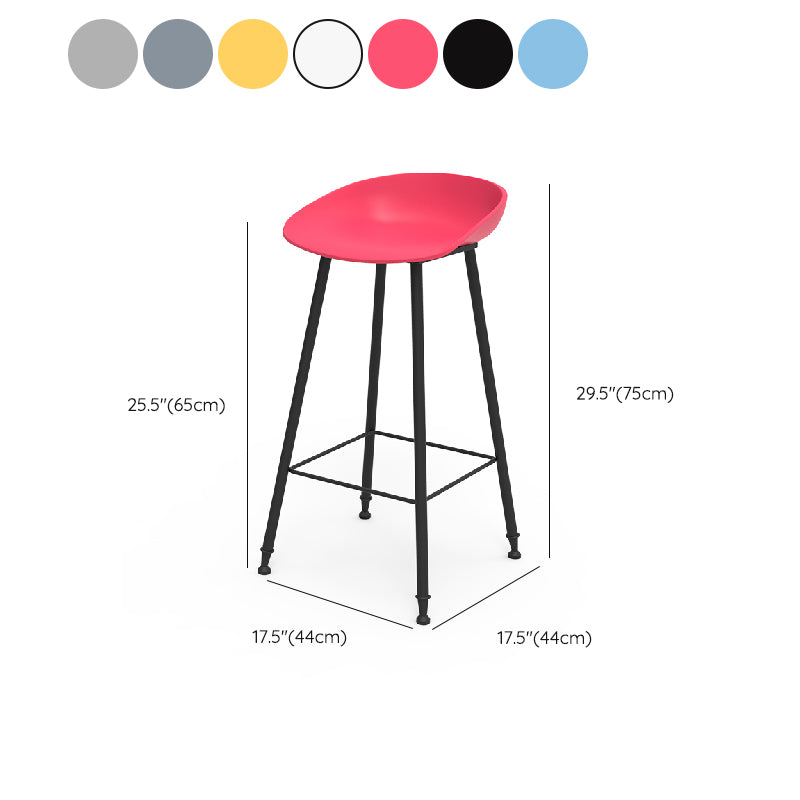 Luxurious Armless Counter High Stool Backrest Metal Bar Stool with Plastic Seat Clearhalo 'Bar Furniture' 'Bar Stools' 'bar_stools' 'furn' 'furn_bar_stools' 'Furniture' 'Kitchen & Dining Furniture' 6316874