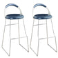 Contemporary Counter Height Stools Blue Bar Stool for Bar Use 2 Piece Set Non-Swivel Clearhalo 'Bar Furniture' 'Bar Stools' 'bar_stools' 'furn' 'furn_bar_stools' 'Furniture' 'Kitchen & Dining Furniture' 6316880