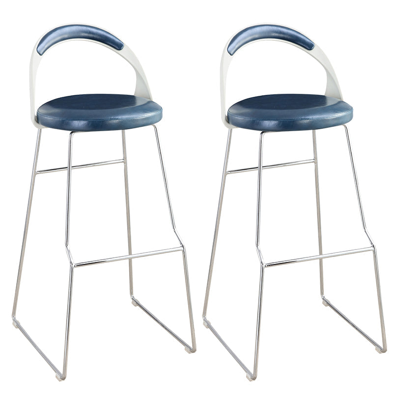 Contemporary Counter Height Stools Blue Bar Stool for Bar Use 2 Piece Set Non-Swivel Clearhalo 'Bar Furniture' 'Bar Stools' 'bar_stools' 'furn' 'furn_bar_stools' 'Furniture' 'Kitchen & Dining Furniture' 6316880
