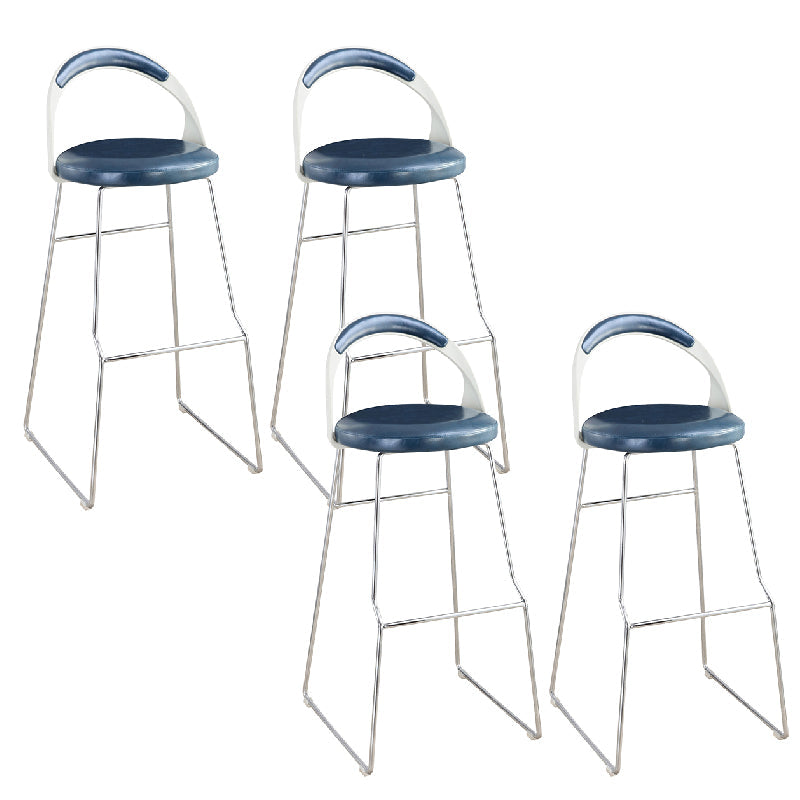 Contemporary Counter Height Stools Blue Bar Stool for Bar Use 4 Piece Set Non-Swivel Clearhalo 'Bar Furniture' 'Bar Stools' 'bar_stools' 'furn' 'furn_bar_stools' 'Furniture' 'Kitchen & Dining Furniture' 6316884