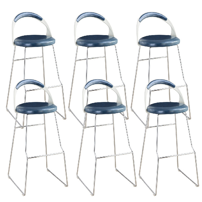 Contemporary Counter Height Stools Blue Bar Stool for Bar Use 6 Piece Set Non-Swivel Clearhalo 'Bar Furniture' 'Bar Stools' 'bar_stools' 'furn' 'furn_bar_stools' 'Furniture' 'Kitchen & Dining Furniture' 6316888