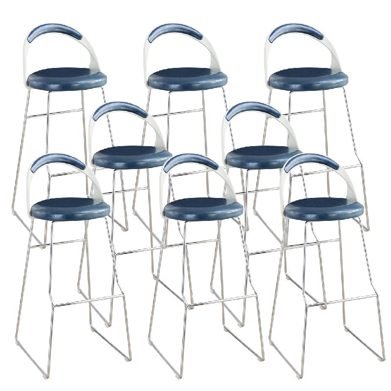 Contemporary Counter Height Stools Blue Bar Stool for Bar Use 8 Piece Set Non-Swivel Clearhalo 'Bar Furniture' 'Bar Stools' 'bar_stools' 'furn' 'furn_bar_stools' 'Furniture' 'Kitchen & Dining Furniture' 6316890