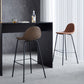 Modern Style Armless Counter Stool Faux Leather Low Back Bar Stool for Indoor