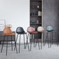 Modern Style Armless Counter Stool Faux Leather Low Back Bar Stool for Indoor