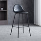 Modern Style Armless Counter Stool Faux Leather Low Back Bar Stool for Indoor