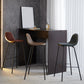Modern Style Armless Counter Stool Faux Leather Low Back Bar Stool for Indoor