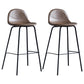 Modern Style Armless Counter Stool Faux Leather Low Back Bar Stool for Indoor