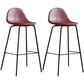 Modern Style Armless Counter Stool Faux Leather Low Back Bar Stool for Indoor
