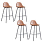 Modern Style Armless Counter Stool Faux Leather Low Back Bar Stool for Indoor