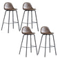 Modern Style Armless Counter Stool Faux Leather Low Back Bar Stool for Indoor