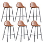 Modern Style Armless Counter Stool Faux Leather Low Back Bar Stool for Indoor
