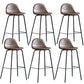 Modern Style Armless Counter Stool Faux Leather Low Back Bar Stool for Indoor