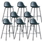 Modern Style Armless Counter Stool Faux Leather Low Back Bar Stool for Indoor