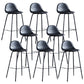 Modern Style Armless Counter Stool Faux Leather Low Back Bar Stool for Indoor