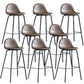 Modern Style Armless Counter Stool Faux Leather Low Back Bar Stool for Indoor