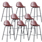 Modern Style Armless Counter Stool Faux Leather Low Back Bar Stool for Indoor