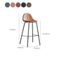 Modern Style Armless Counter Stool Faux Leather Low Back Bar Stool for Indoor