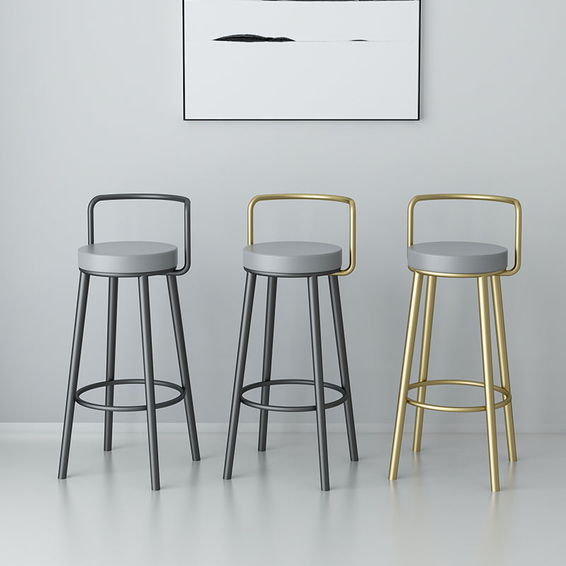 Glam Style Armless Counter Stool Faux Leather Round Bar Stool Clearhalo 'Bar Furniture' 'Bar Stools' 'bar_stools' 'furn' 'furn_bar_stools' 'Furniture' 'Kitchen & Dining Furniture' 6316951
