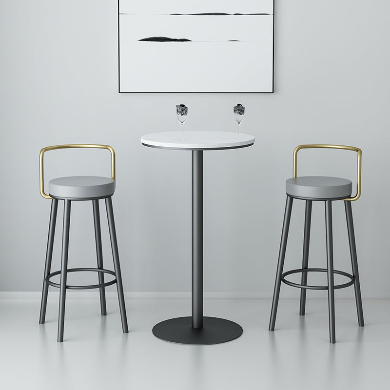 Glam Style Armless Counter Stool Faux Leather Round Bar Stool Clearhalo 'Bar Furniture' 'Bar Stools' 'bar_stools' 'furn' 'furn_bar_stools' 'Furniture' 'Kitchen & Dining Furniture' 6316954