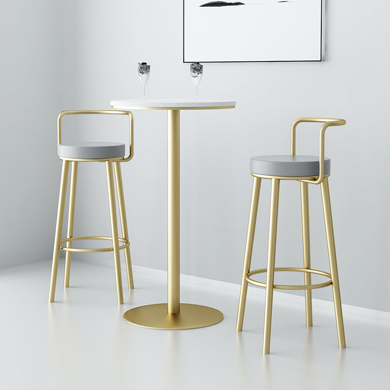 Glam Style Armless Counter Stool Faux Leather Round Bar Stool Clearhalo 'Bar Furniture' 'Bar Stools' 'bar_stools' 'furn' 'furn_bar_stools' 'Furniture' 'Kitchen & Dining Furniture' 6316956