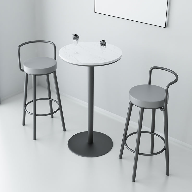 Glam Style Armless Counter Stool Faux Leather Round Bar Stool Clearhalo 'Bar Furniture' 'Bar Stools' 'bar_stools' 'furn' 'furn_bar_stools' 'Furniture' 'Kitchen & Dining Furniture' 6316958