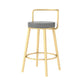 Glam Style Armless Counter Stool Faux Leather Round Bar Stool Gold 1 Piece Short Stool(22"H) Clearhalo 'Bar Furniture' 'Bar Stools' 'bar_stools' 'furn' 'furn_bar_stools' 'Furniture' 'Kitchen & Dining Furniture' 6316959