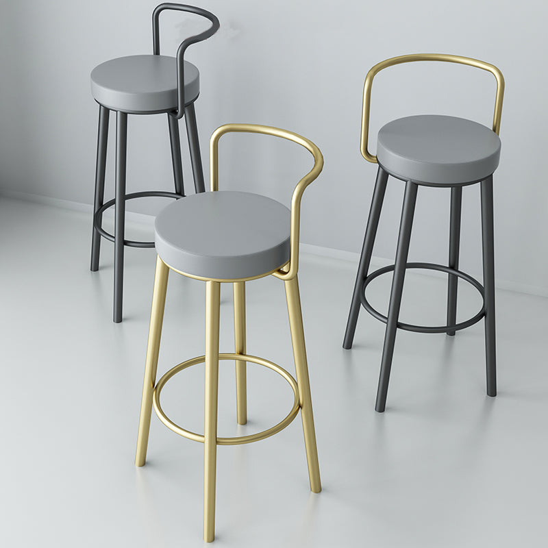 Glam Style Armless Counter Stool Faux Leather Round Bar Stool Clearhalo 'Bar Furniture' 'Bar Stools' 'bar_stools' 'furn' 'furn_bar_stools' 'Furniture' 'Kitchen & Dining Furniture' 6316960