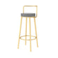 Glam Style Armless Counter Stool Faux Leather Round Bar Stool Gold 1 Piece Bar Stool(30"H) Clearhalo 'Bar Furniture' 'Bar Stools' 'bar_stools' 'furn' 'furn_bar_stools' 'Furniture' 'Kitchen & Dining Furniture' 6316963