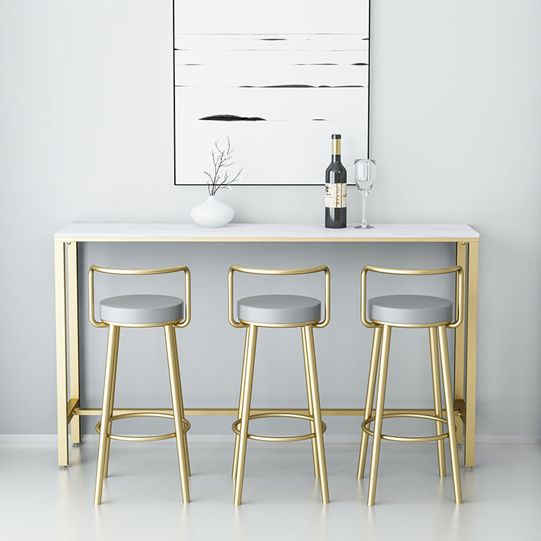 Glam Style Armless Counter Stool Faux Leather Round Bar Stool Clearhalo 'Bar Furniture' 'Bar Stools' 'bar_stools' 'furn' 'furn_bar_stools' 'Furniture' 'Kitchen & Dining Furniture' 6316966