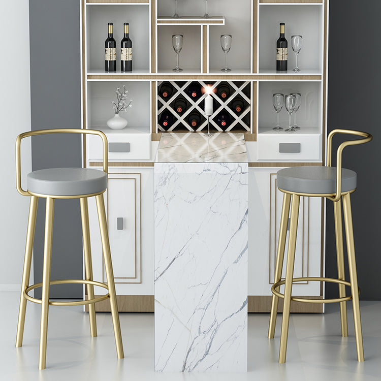 Glam Style Armless Counter Stool Faux Leather Round Bar Stool Clearhalo 'Bar Furniture' 'Bar Stools' 'bar_stools' 'furn' 'furn_bar_stools' 'Furniture' 'Kitchen & Dining Furniture' 6316967