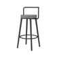 Glam Style Armless Counter Stool Faux Leather Round Bar Stool Black 1 Piece Counter Stool(26"H) Clearhalo 'Bar Furniture' 'Bar Stools' 'bar_stools' 'furn' 'furn_bar_stools' 'Furniture' 'Kitchen & Dining Furniture' 6316969