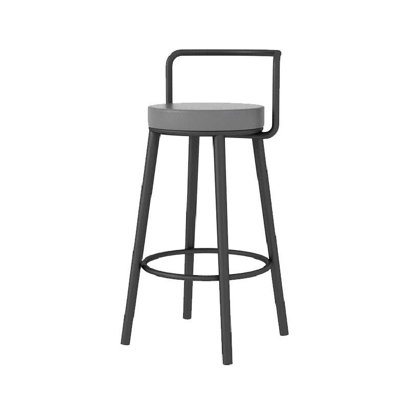 Glam Style Armless Counter Stool Faux Leather Round Bar Stool Black 1 Piece Counter Stool(26"H) Clearhalo 'Bar Furniture' 'Bar Stools' 'bar_stools' 'furn' 'furn_bar_stools' 'Furniture' 'Kitchen & Dining Furniture' 6316969