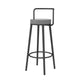 Glam Style Armless Counter Stool Faux Leather Round Bar Stool Black 1 Piece Bar Stool(30"H) Clearhalo 'Bar Furniture' 'Bar Stools' 'bar_stools' 'furn' 'furn_bar_stools' 'Furniture' 'Kitchen & Dining Furniture' 6316970