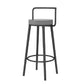 Glam Style Armless Counter Stool Faux Leather Round Bar Stool Black 1 Piece Bar Stool(31"H) Clearhalo 'Bar Furniture' 'Bar Stools' 'bar_stools' 'furn' 'furn_bar_stools' 'Furniture' 'Kitchen & Dining Furniture' 6316971