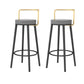Glam Style Armless Counter Stool Faux Leather Round Bar Stool Black-Gold 2 Piece Set Bar Stool(30"H) Clearhalo 'Bar Furniture' 'Bar Stools' 'bar_stools' 'furn' 'furn_bar_stools' 'Furniture' 'Kitchen & Dining Furniture' 6316974
