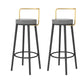 Glam Style Armless Counter Stool Faux Leather Round Bar Stool Black-Gold 2 Piece Set Bar Stool(31"H) Clearhalo 'Bar Furniture' 'Bar Stools' 'bar_stools' 'furn' 'furn_bar_stools' 'Furniture' 'Kitchen & Dining Furniture' 6316975