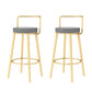 Glam Style Armless Counter Stool Faux Leather Round Bar Stool Gold 2 Piece Set Counter Stool(26"H) Clearhalo 'Bar Furniture' 'Bar Stools' 'bar_stools' 'furn' 'furn_bar_stools' 'Furniture' 'Kitchen & Dining Furniture' 6316977