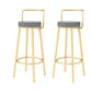Glam Style Armless Counter Stool Faux Leather Round Bar Stool Gold 2 Piece Set Bar Stool(30"H) Clearhalo 'Bar Furniture' 'Bar Stools' 'bar_stools' 'furn' 'furn_bar_stools' 'Furniture' 'Kitchen & Dining Furniture' 6316978
