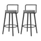 Glam Style Armless Counter Stool Faux Leather Round Bar Stool Black 2 Piece Set Counter Stool(26"H) Clearhalo 'Bar Furniture' 'Bar Stools' 'bar_stools' 'furn' 'furn_bar_stools' 'Furniture' 'Kitchen & Dining Furniture' 6316981