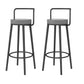 Glam Style Armless Counter Stool Faux Leather Round Bar Stool Black 2 Piece Set Bar Stool(30"H) Clearhalo 'Bar Furniture' 'Bar Stools' 'bar_stools' 'furn' 'furn_bar_stools' 'Furniture' 'Kitchen & Dining Furniture' 6316982