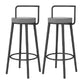 Glam Style Armless Counter Stool Faux Leather Round Bar Stool Black 2 Piece Set Bar Stool(31"H) Clearhalo 'Bar Furniture' 'Bar Stools' 'bar_stools' 'furn' 'furn_bar_stools' 'Furniture' 'Kitchen & Dining Furniture' 6316983