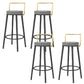 Glam Style Armless Counter Stool Faux Leather Round Bar Stool Black-Gold 4 Piece Set Bar Stool(30"H) Clearhalo 'Bar Furniture' 'Bar Stools' 'bar_stools' 'furn' 'furn_bar_stools' 'Furniture' 'Kitchen & Dining Furniture' 6316986